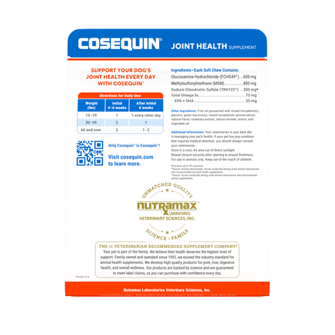 Cosequin® for Dogs with MSM Plus Omega-3 Fatty Acid Soft Chews